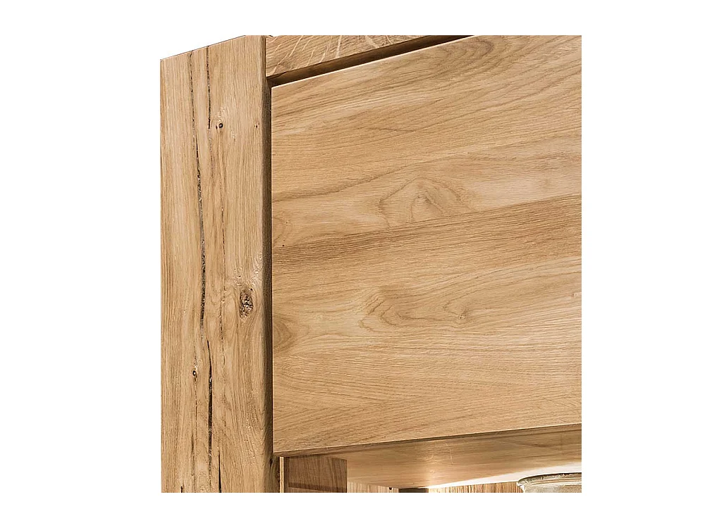 Vitrine in Wildeichefarben 150 cm hoch