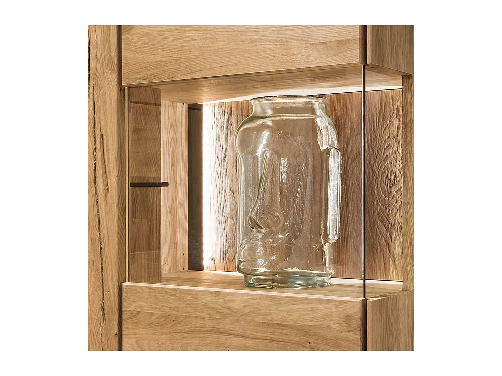 Vitrine in Wildeichefarben 150 cm hoch