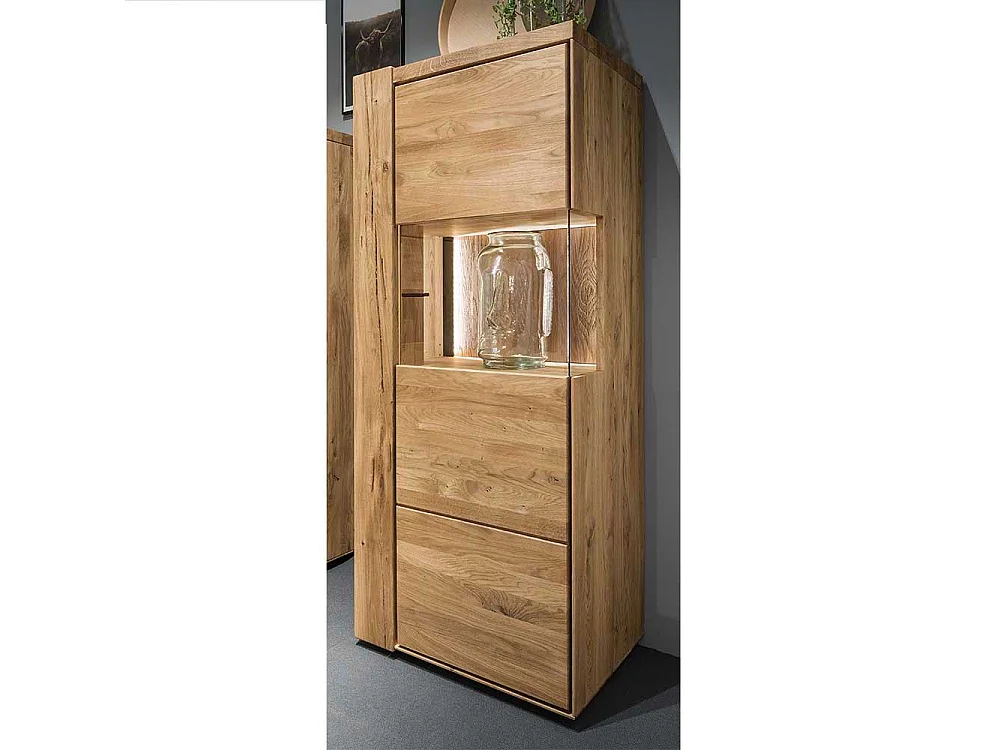 Vitrine in Wildeichefarben 150 cm hoch