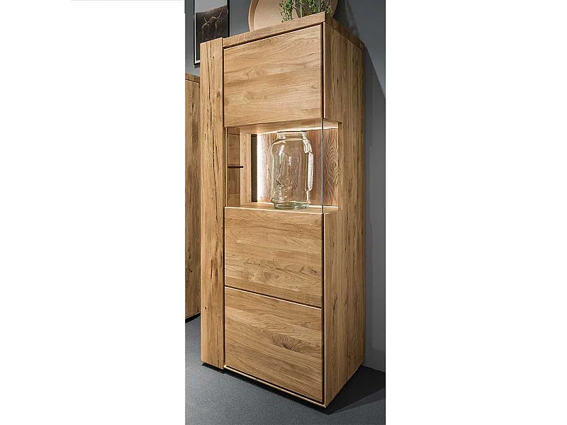 Vitrine in Wildeichefarben 150 cm hoch