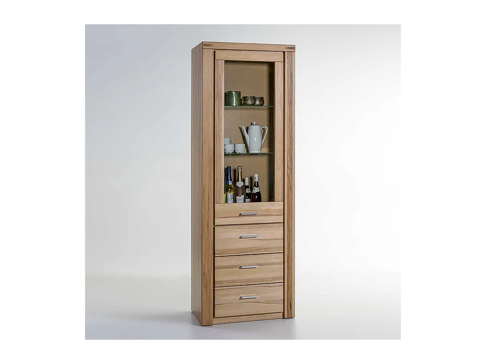 Vitrine aus Kernbuche teilmassiv 200 cm hoch