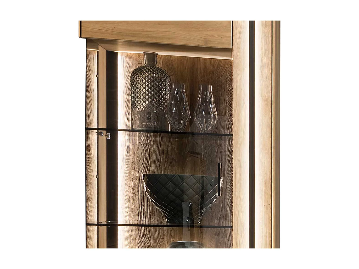 Wohnzimmer Vitrinenschrank in Asteichefarben 1 Tür mit Soft Close