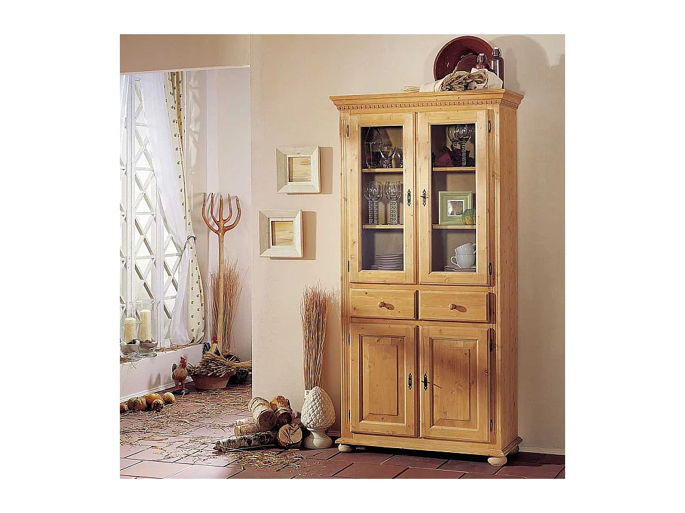 Esszimmer Vitrine aus Fichte Massivholz Landhausstil