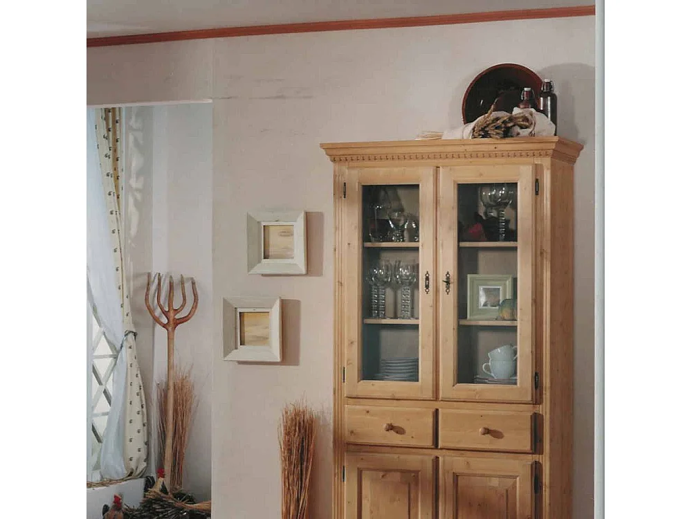 Esszimmer Vitrine aus Fichte Massivholz Landhausstil