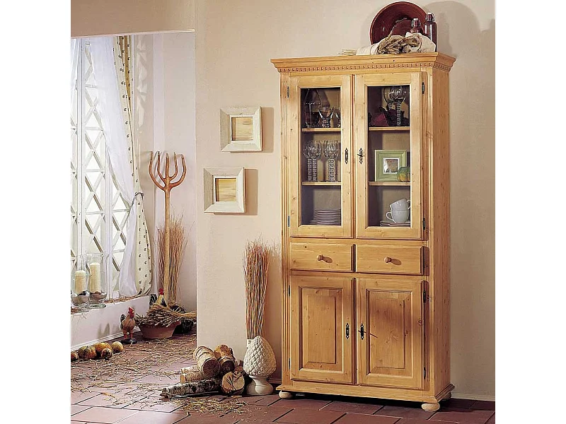 Esszimmer Vitrine aus Fichte Massivholz Landhausstil
