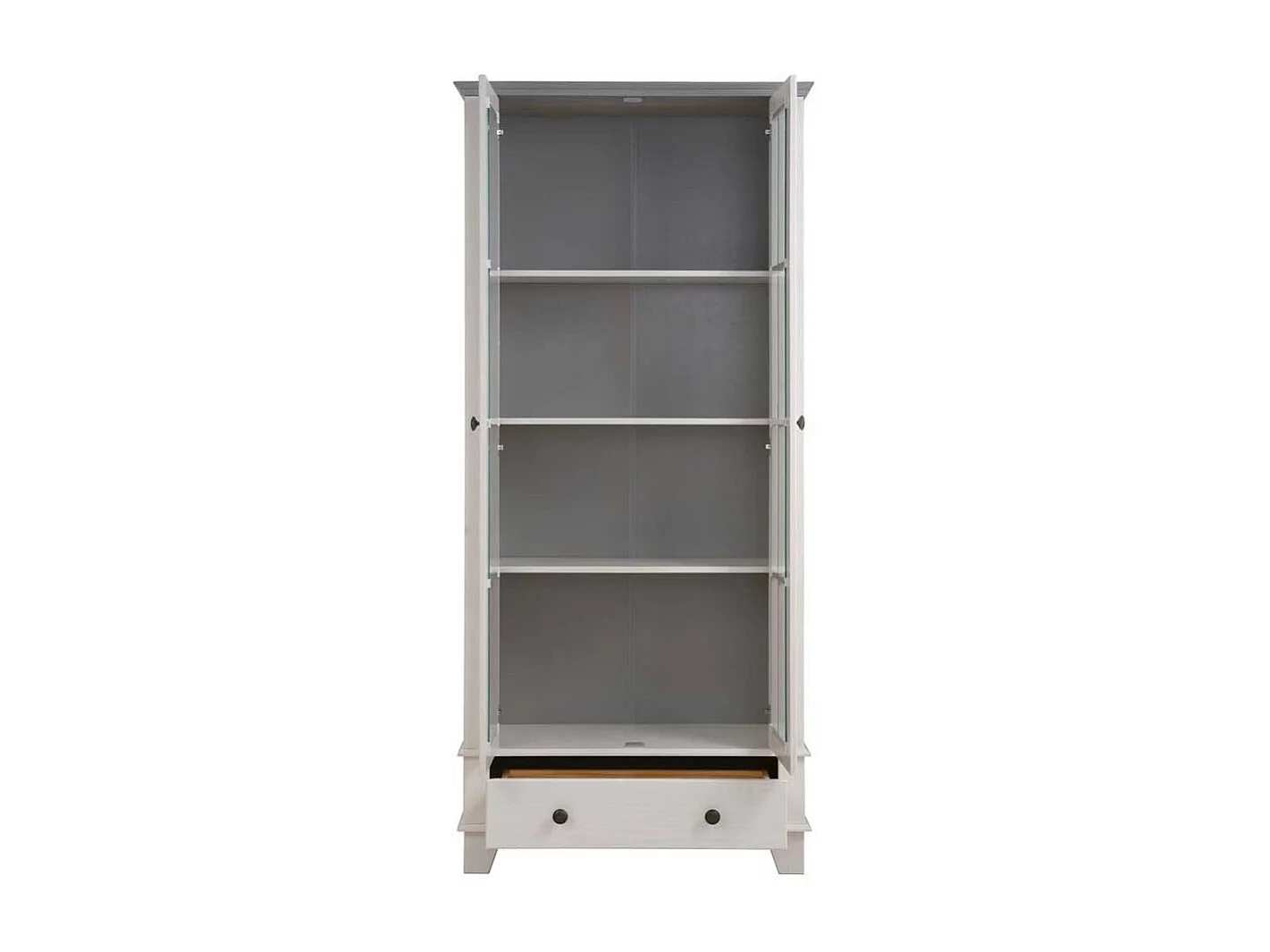 Vitrinenschrank Stauraumvitrine im Landhausstil 190 cm hoch