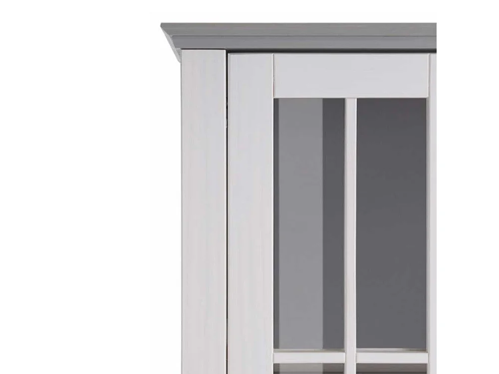 Vitrinenschrank Stauraumvitrine im Landhausstil 190 cm hoch