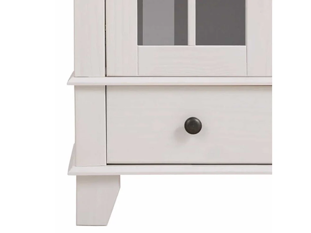 Vitrinenschrank Stauraumvitrine im Landhausstil 190 cm hoch