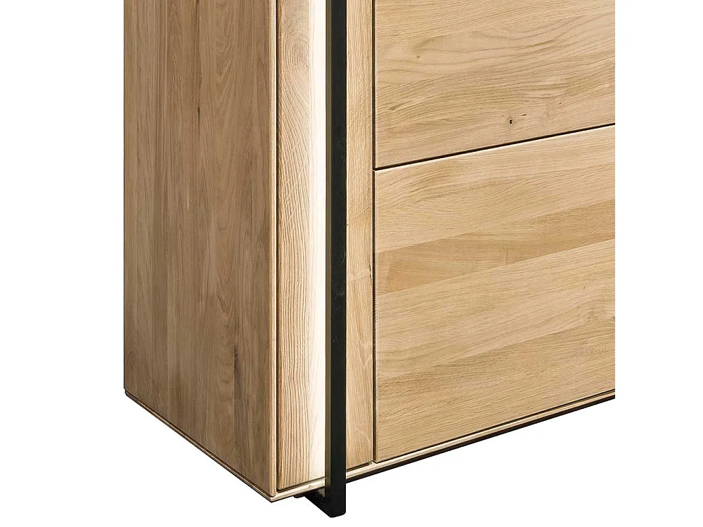 XL Schrank Vitrine in Asteichefarben Massivholz und Glas