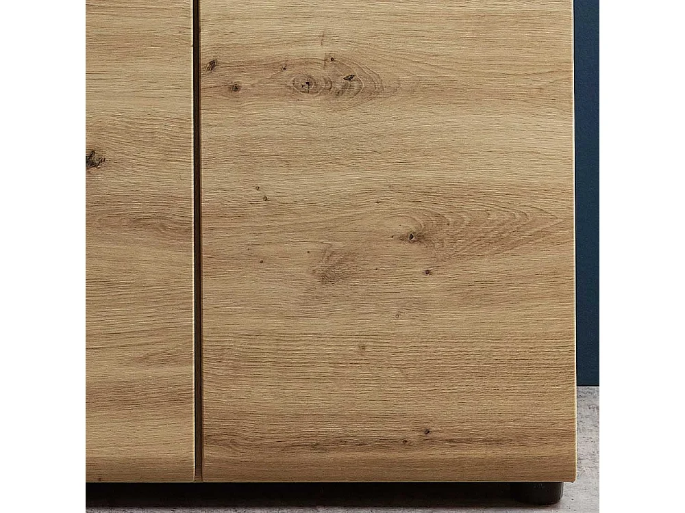 Vitrine in Wildeiche Hirnholz Optik 80 cm breit