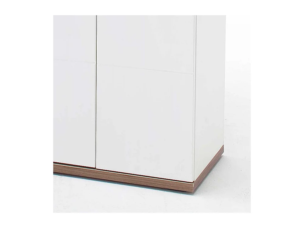 Kombi Vitrine in Weiß Hochglanz und Eiche Dekor 100 cm breit