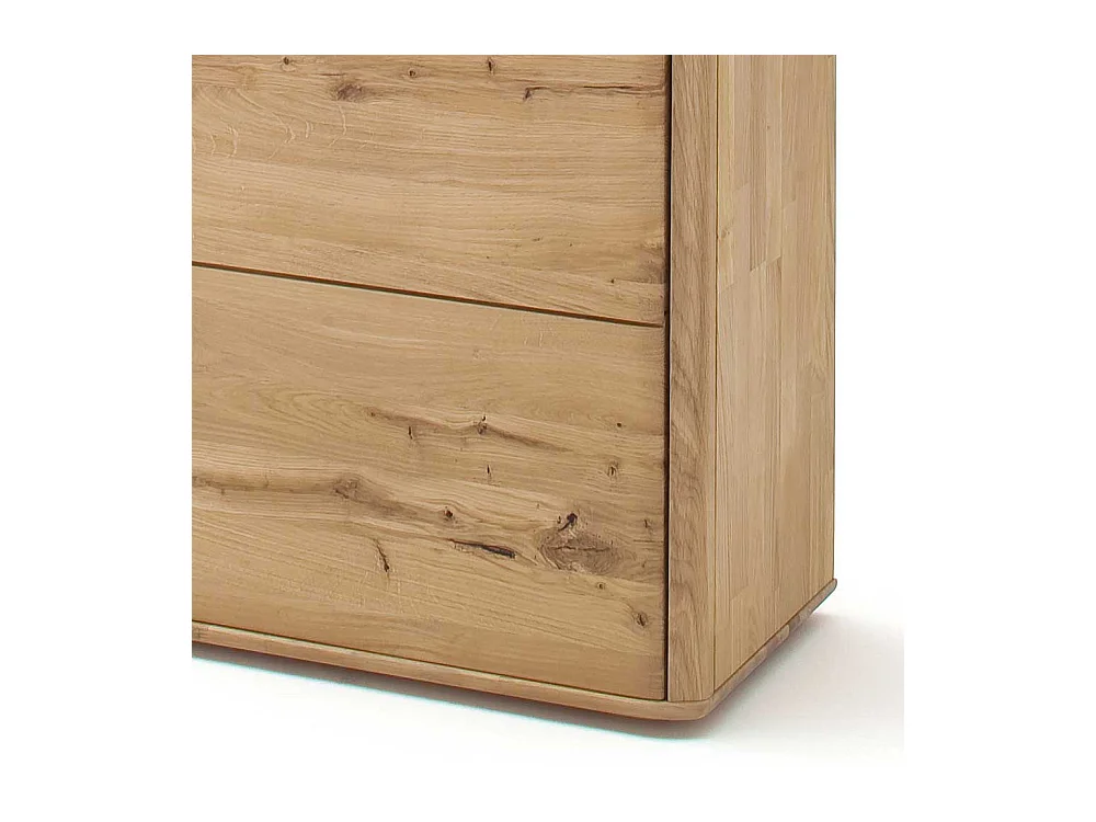 Vitrine massiv in Eiche Bianco 1-türig