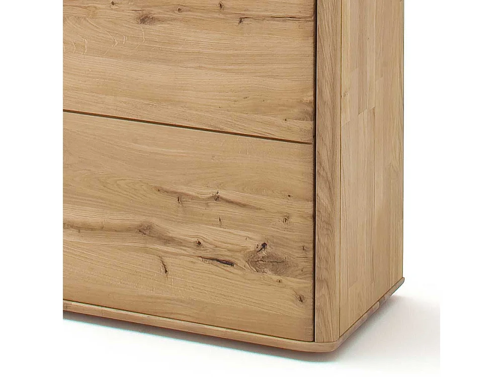 Vitrine massiv in Eiche Bianco 1-türig