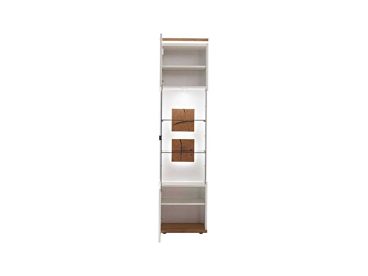 Vitrine Hochschrank mit Glastür 203 cm hoch