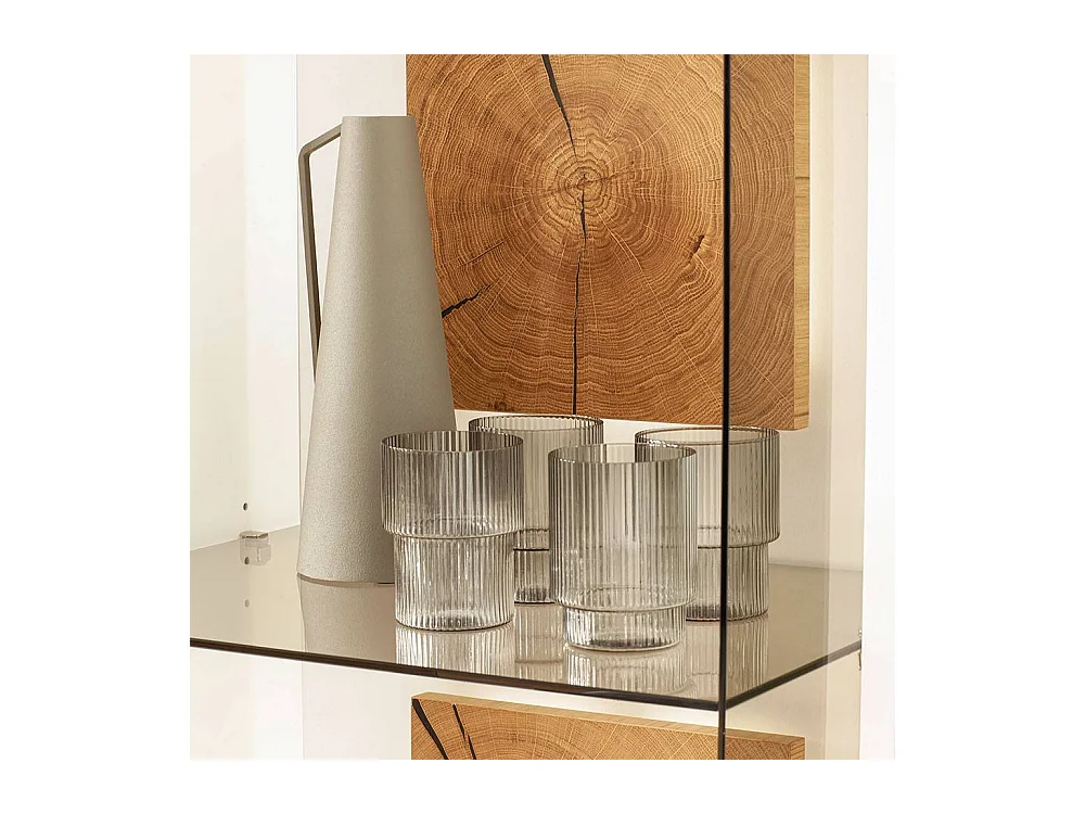 Vitrine Hochschrank mit Glastür 203 cm hoch