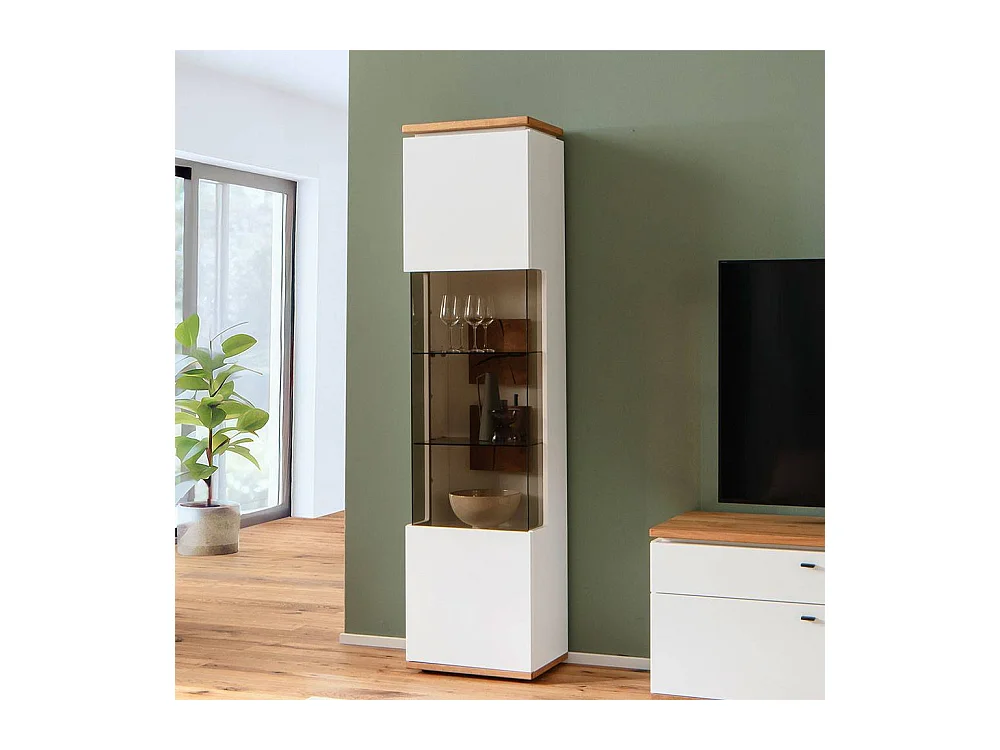 Vitrine Hochschrank mit Glastür 203 cm hoch