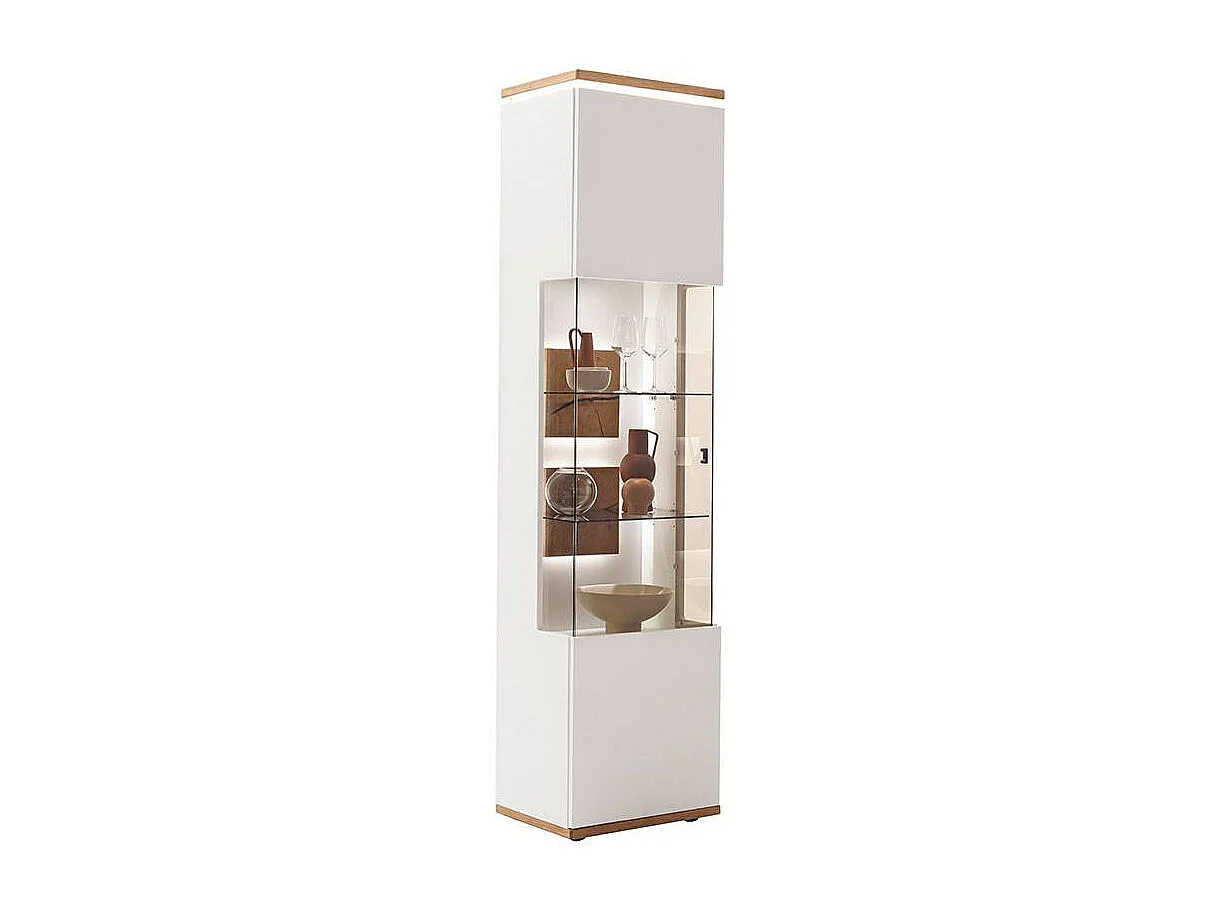 Vitrine Hochschrank mit Glastür 203 cm hoch