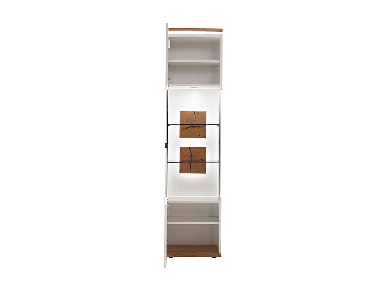 Vitrine Hochschrank mit Glastür 203 cm hoch