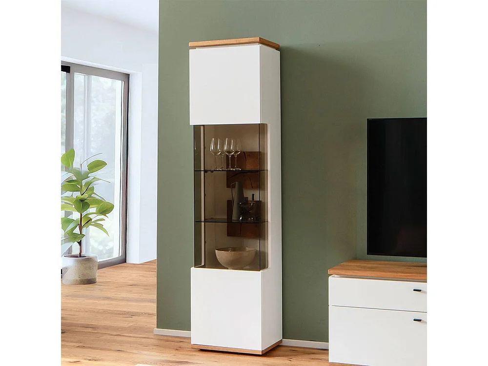 Vitrine Hochschrank mit Glastür 203 cm hoch