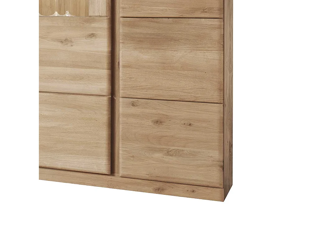 Vitrine mit LED Beleuchtung Wildeiche Bianco