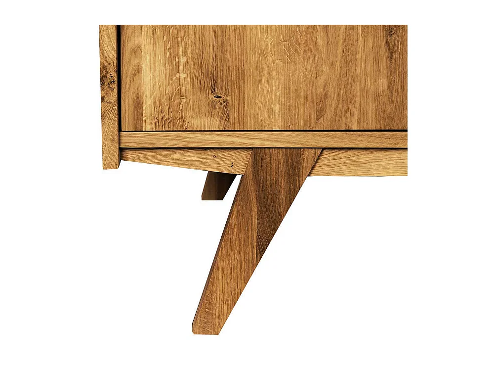 Highboard Vitrine aus Wildeiche Massivholz 100 cm breit