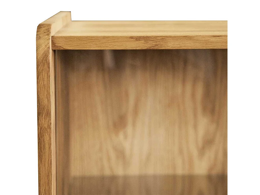 Highboard Vitrine aus Wildeiche Massivholz 100 cm breit