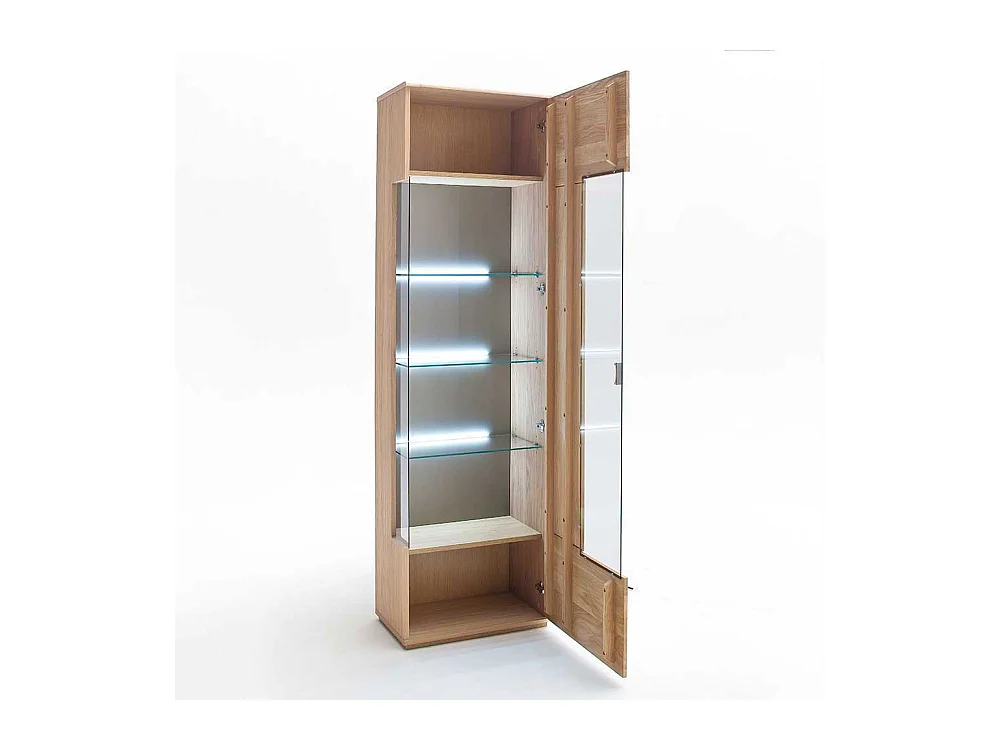 Wohnwand Vitrine aus Eiche Bianco 60 cm