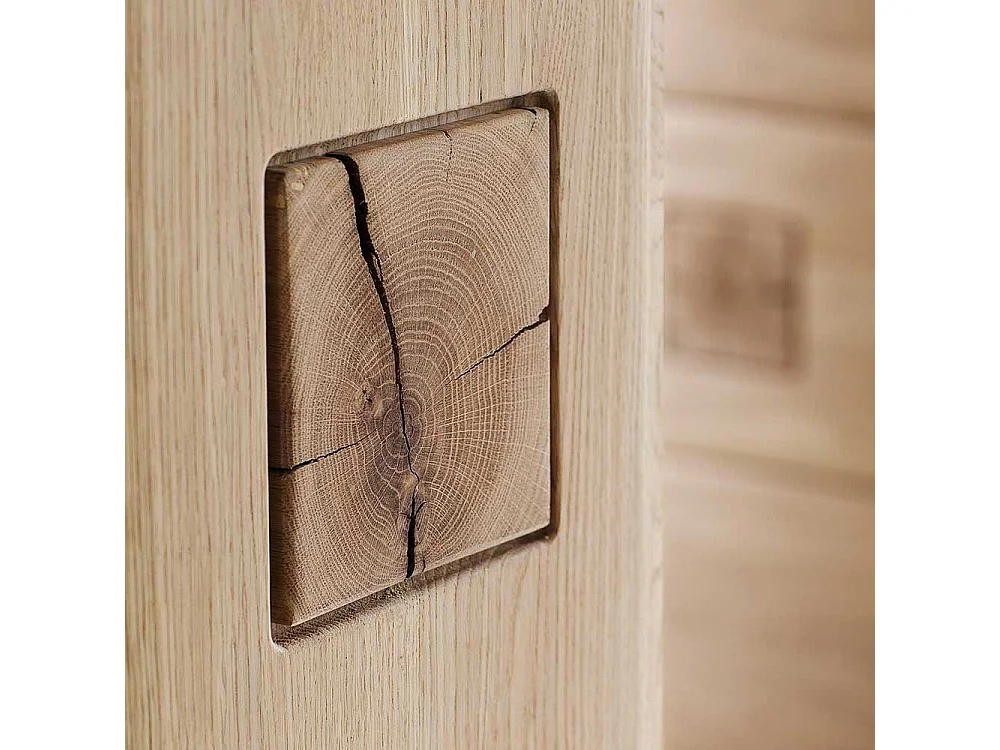 Wohnwand Vitrine aus Eiche Bianco 60 cm