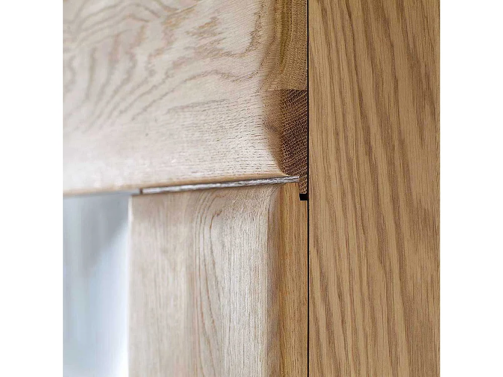 Wohnwand Vitrine aus Eiche Bianco 60 cm