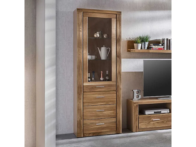 Vitrine aus Wildeiche teilmassiv 200 cm hoch
