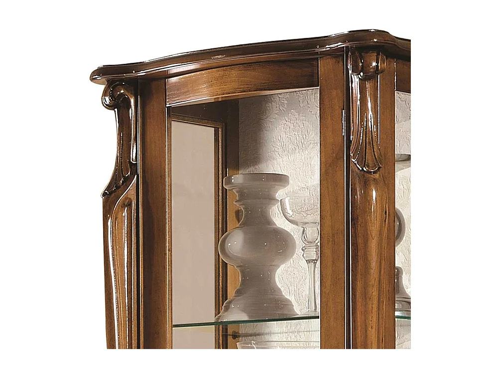 Vitrine Barock in italienischem Design Nussbaumfarben