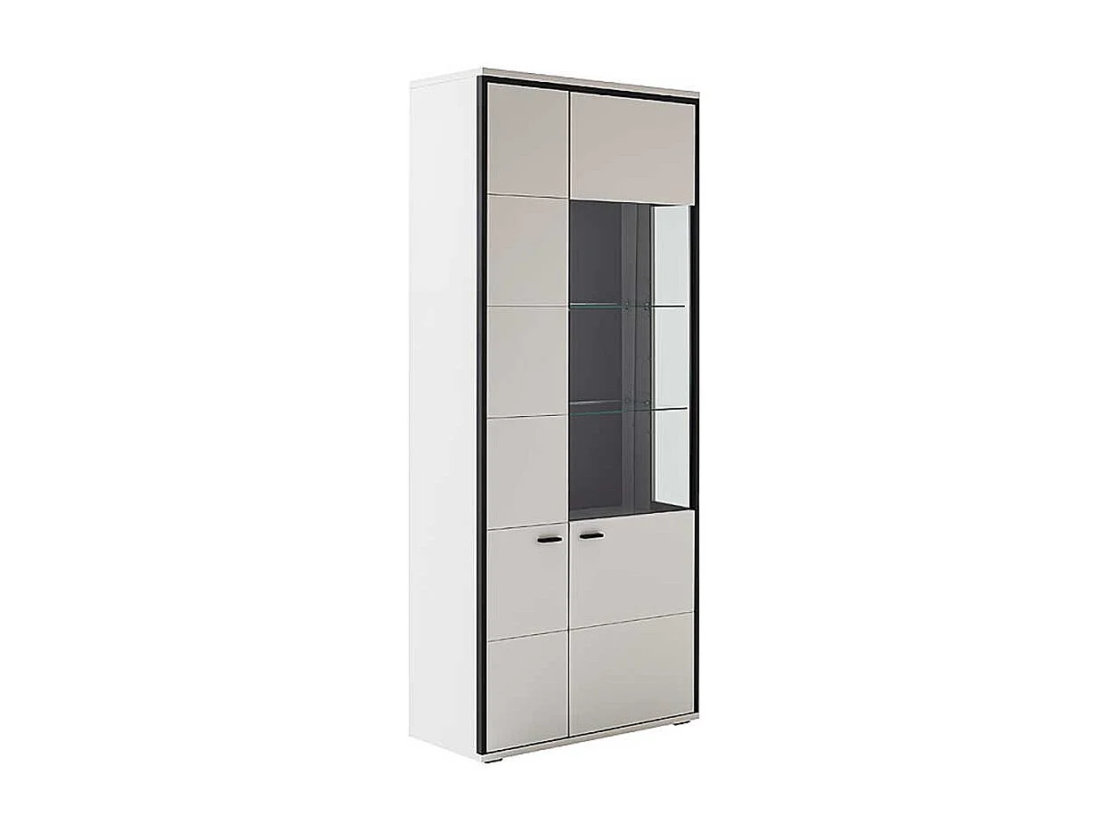 Esszimmer Vitrine weiss in modernem Design 199 cm hoch