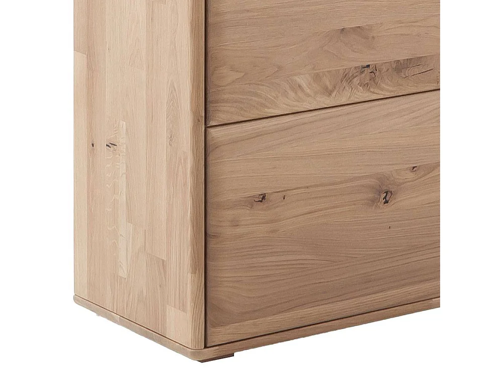 Highboard Esszimmer Vitrine aus Asteiche Massivholz mit Metallgriffen