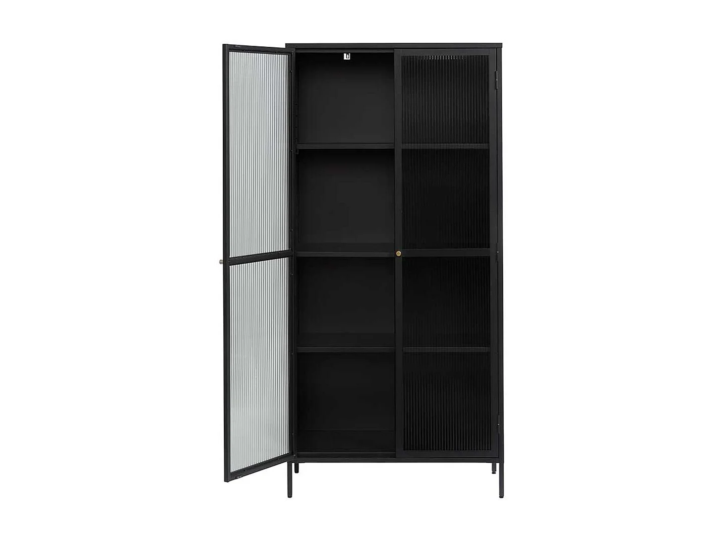 Esszimmer Vitrinenschrank im Industrie und Loft Stil zwei Glastüren