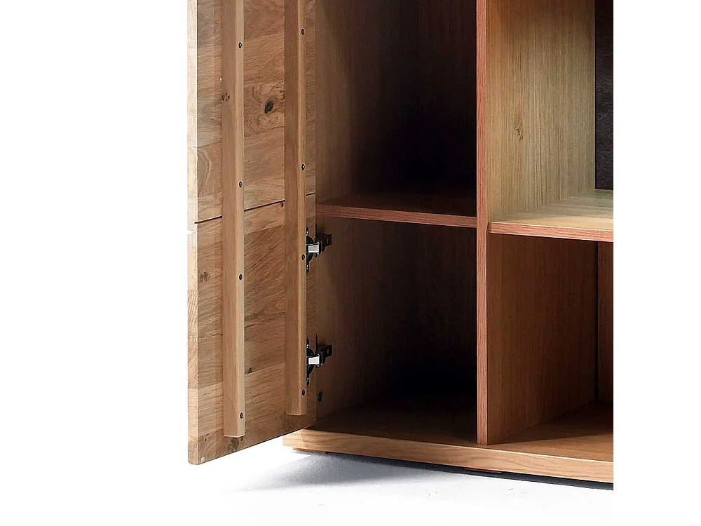 Schrank Vitrine in Asteiche Bianco furniert Landhausstil