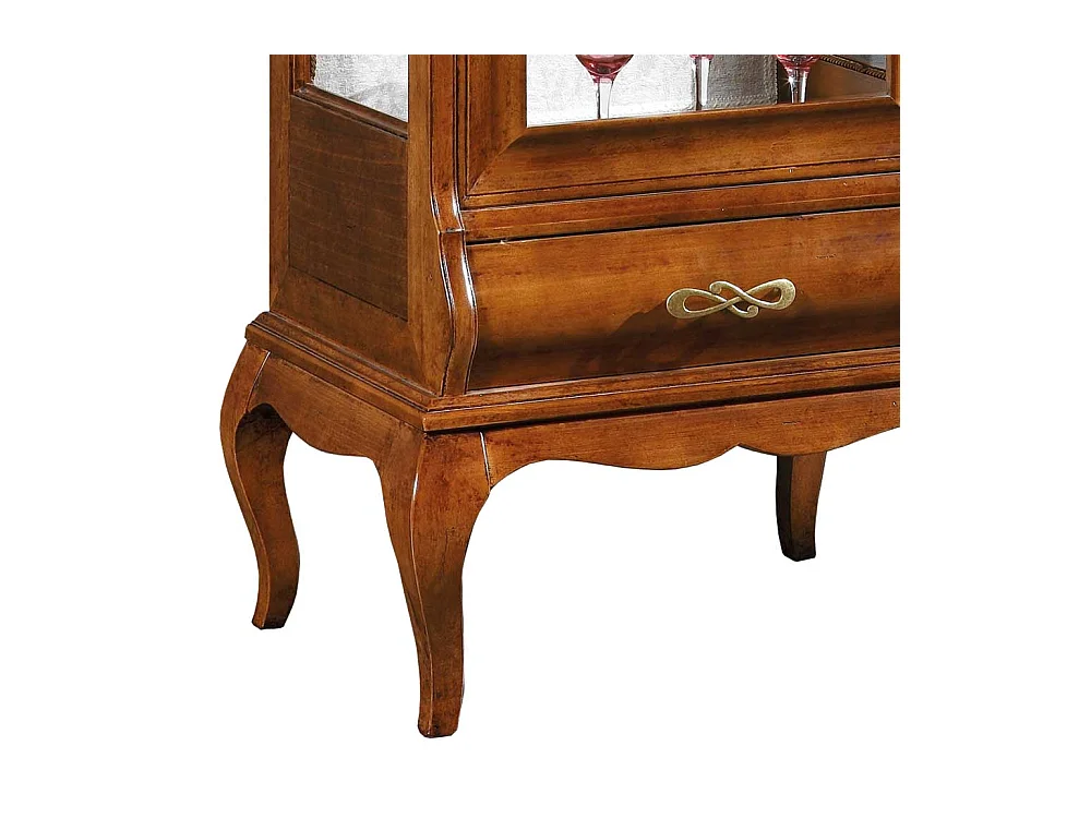 Schrank Vitrine im italienischen Design Nussbaumfarben lackiert