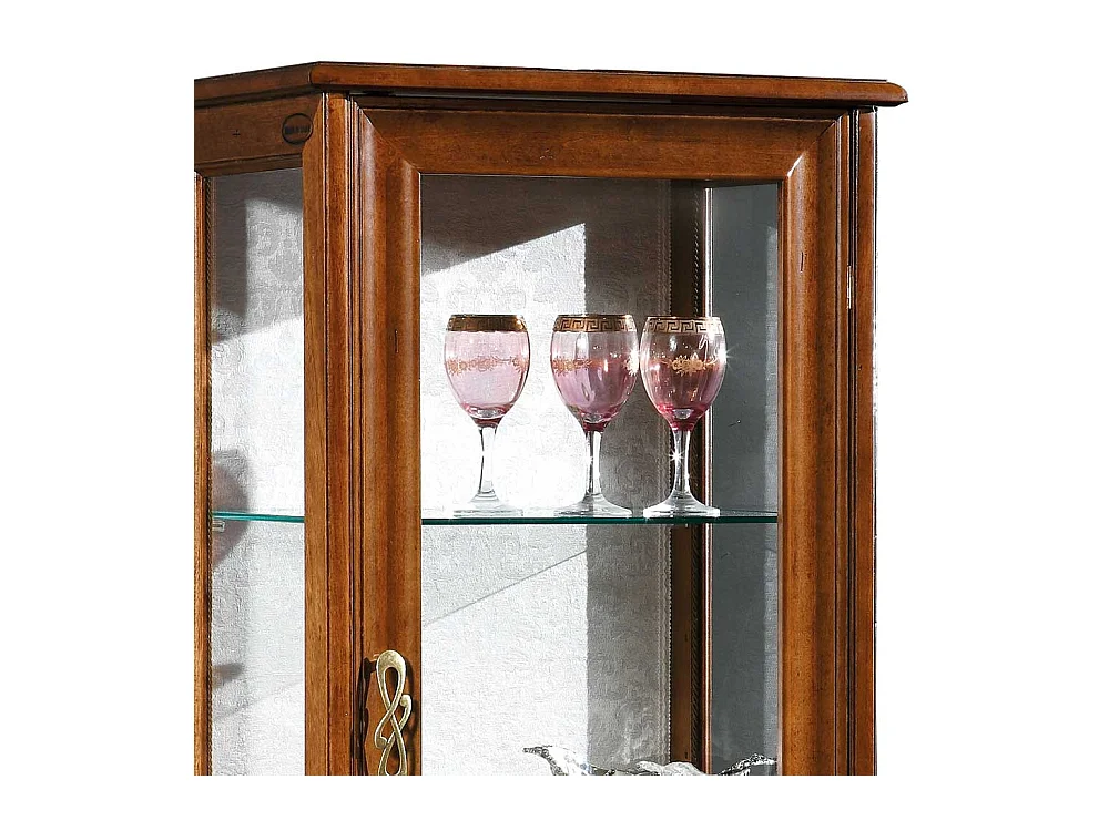 Schrank Vitrine im italienischen Design Nussbaumfarben lackiert