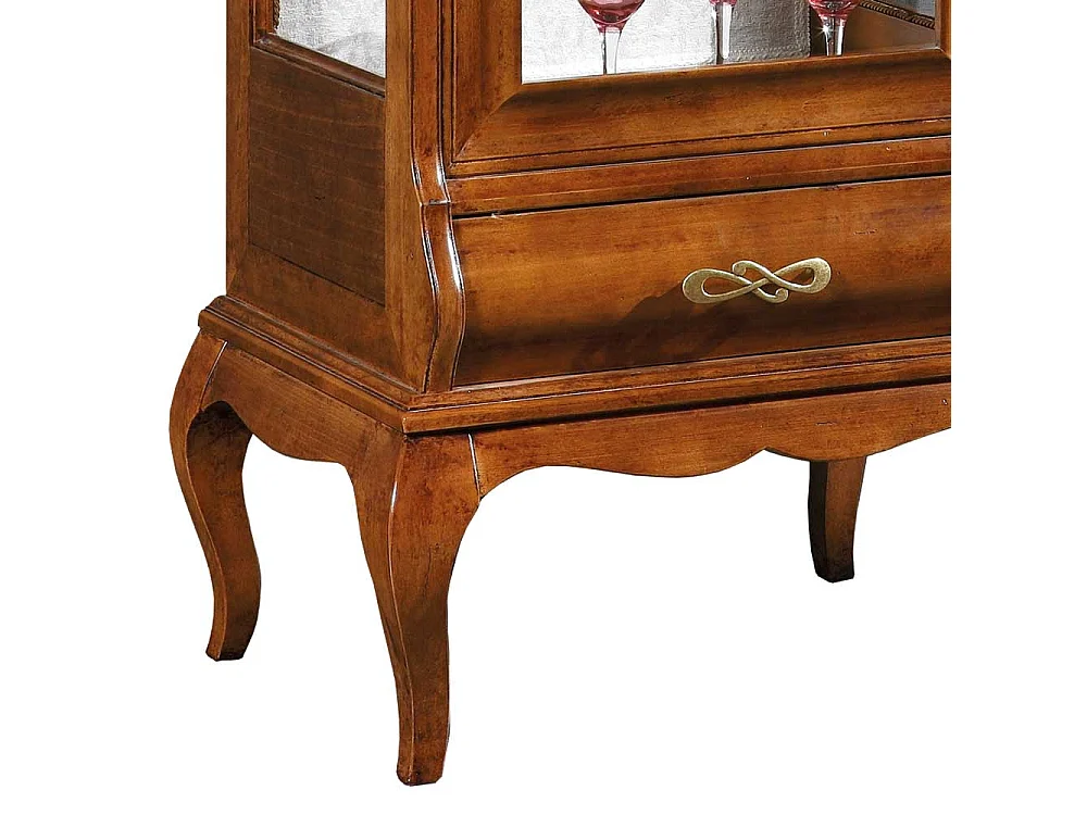 Schrank Vitrine im italienischen Design Nussbaumfarben lackiert