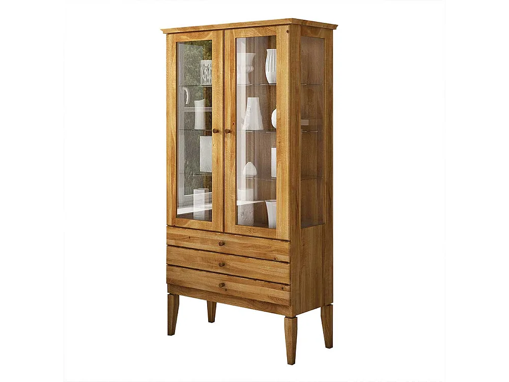 Vitrine aus Wildeiche Massivholz 180 cm hoch