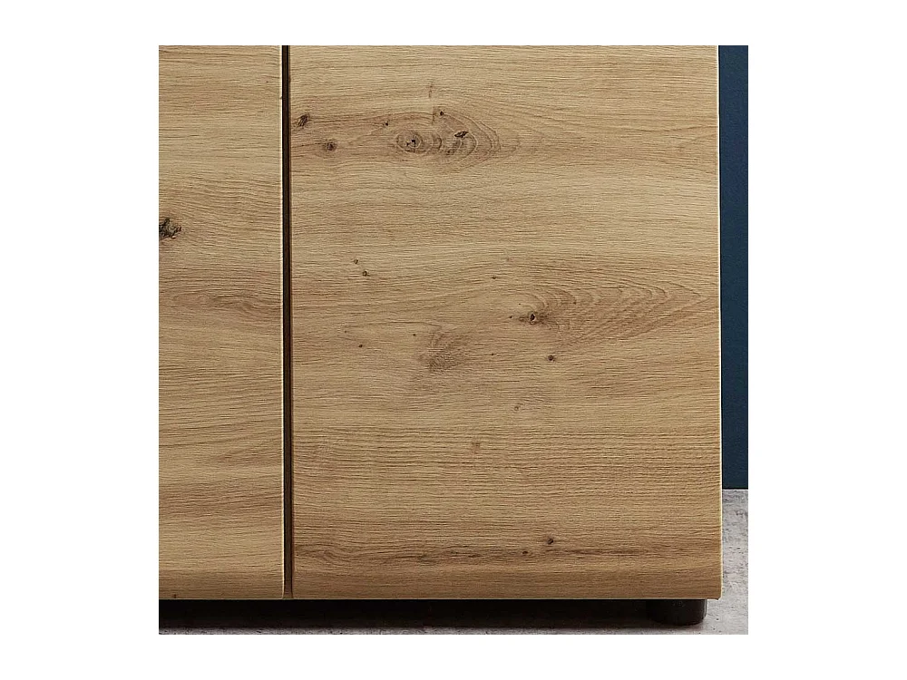 Vitrine in Wildeiche Hirnholz Optik 80 cm breit