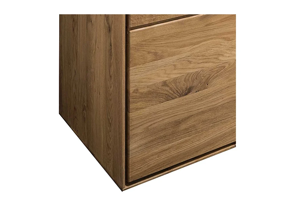 Massive Vitrine in Wildeichefarben 1 türig