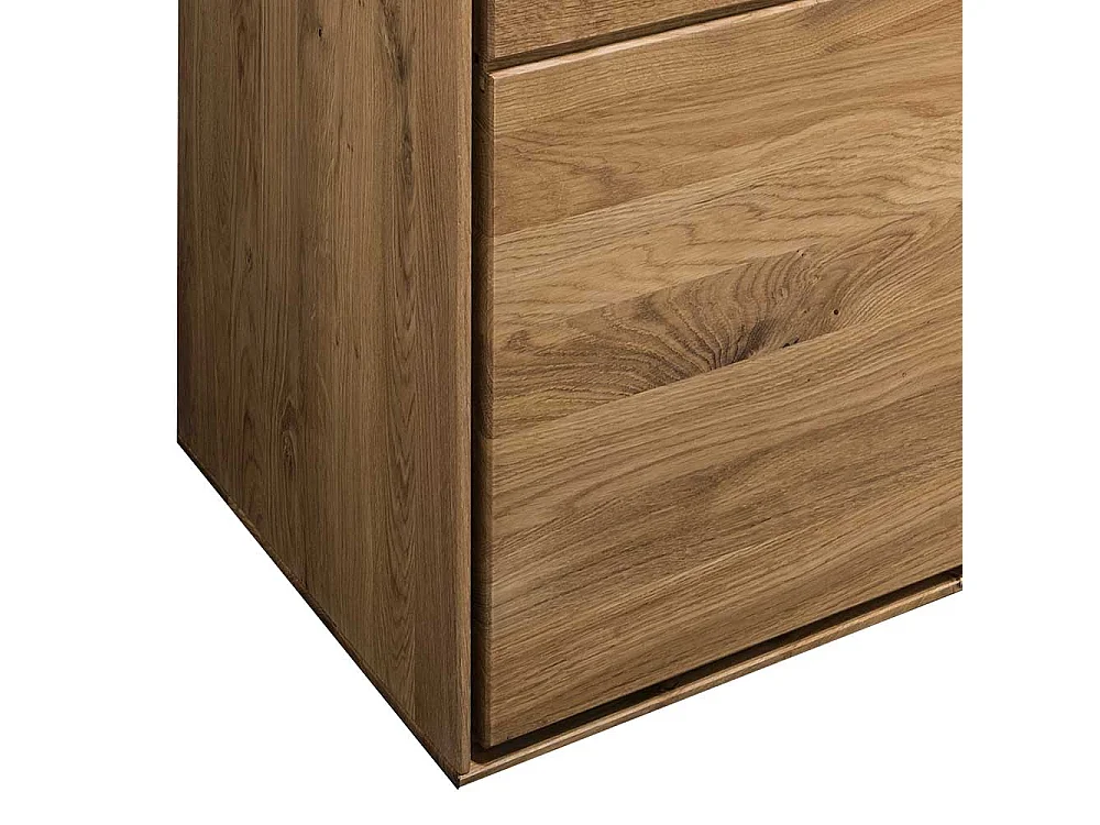 Massive Vitrine in Wildeichefarben 1 türig