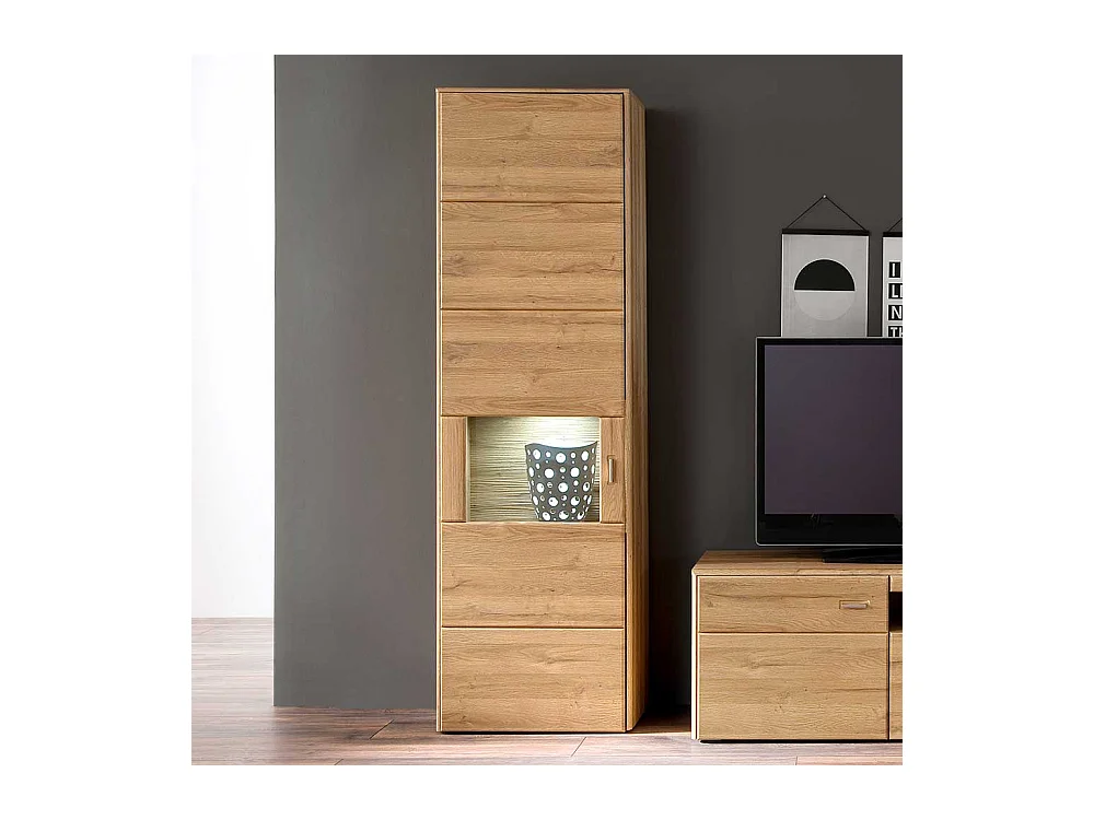 Schrank Vitrine in Wildeichefarben Landhaus Design