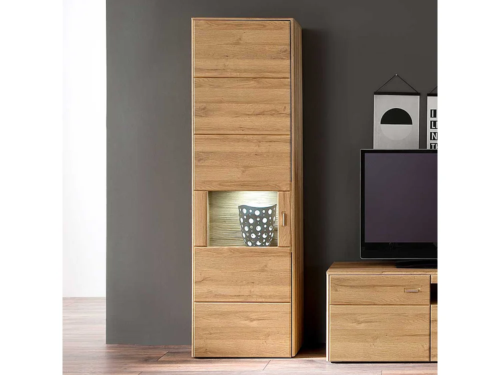 Schrank Vitrine in Wildeichefarben Landhaus Design