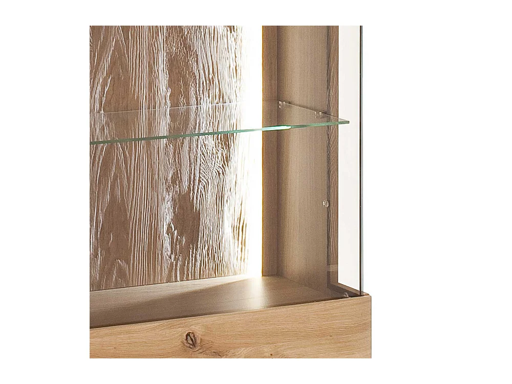 Wohnzimmer Vitrine aus Eiche Bianco geölt 90 cm breit