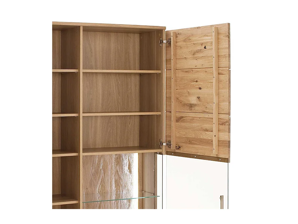 Wohnzimmer Vitrine aus Eiche Bianco geölt 90 cm breit
