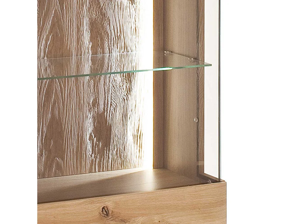 Wohnzimmer Vitrine aus Eiche Bianco geölt 90 cm breit
