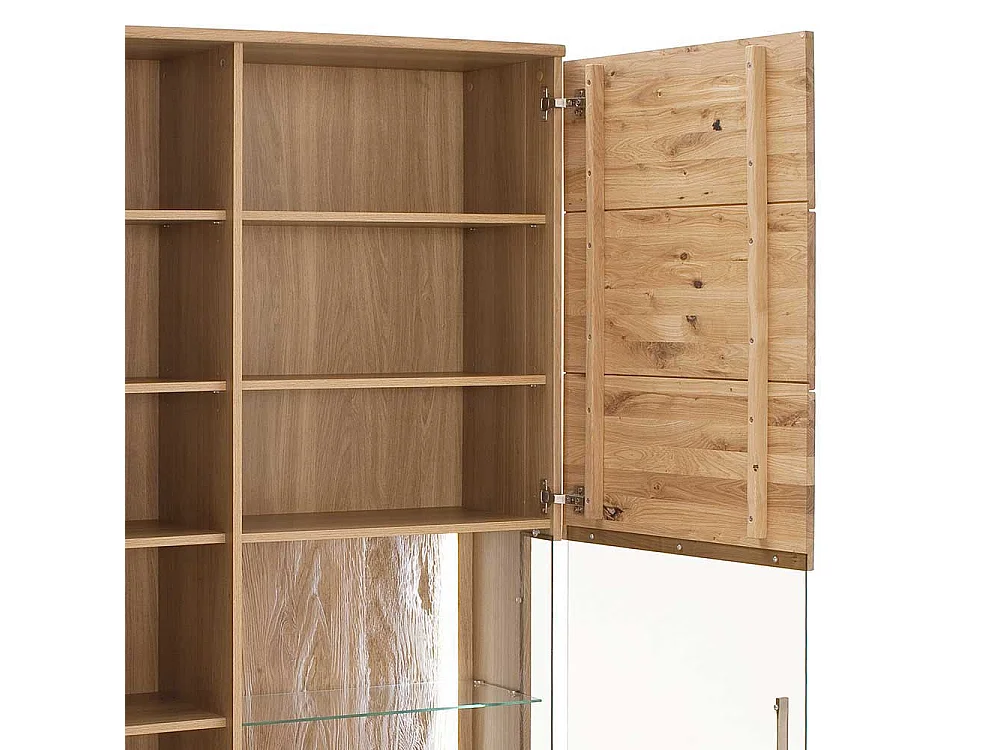 Wohnzimmer Vitrine aus Eiche Bianco geölt 90 cm breit