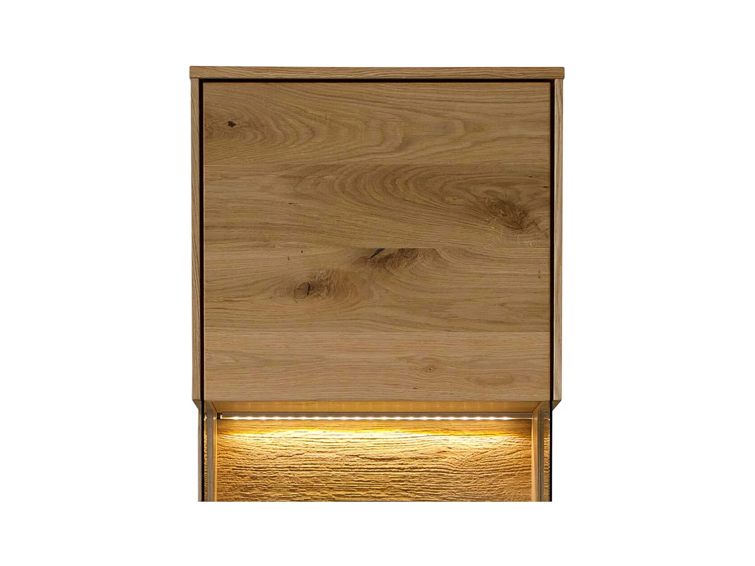 Hängeschrank Vitrine aus Wildeiche Massivholz 43 cm breit