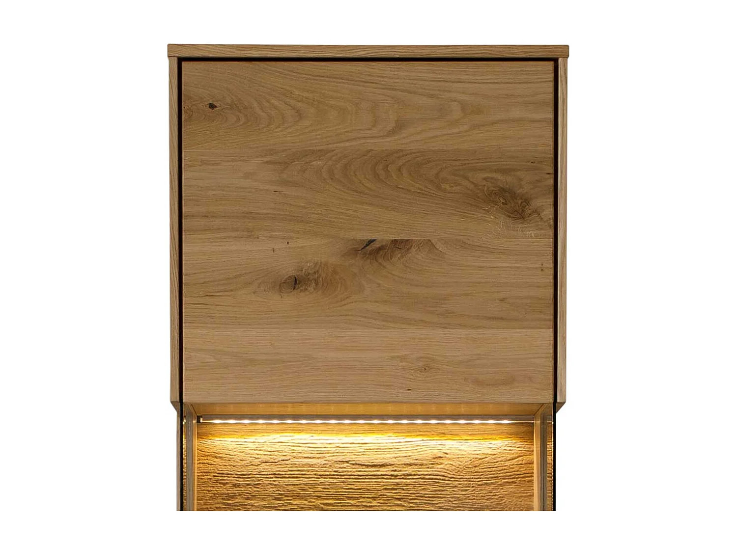 Hängeschrank Vitrine aus Wildeiche Massivholz 43 cm breit
